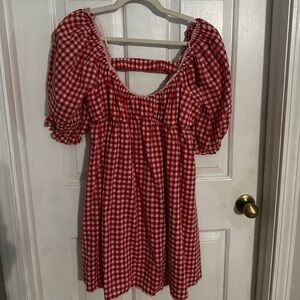 Vici Red and White Gingham Mini Dress